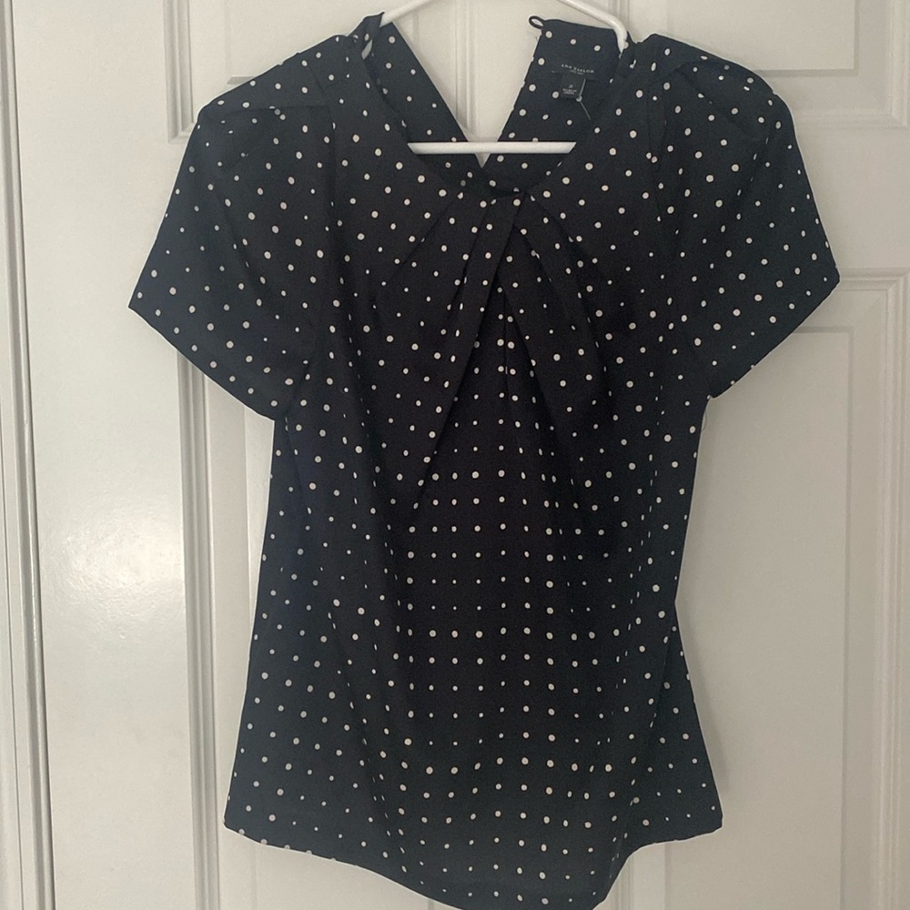 NWT. Ann Taylor Polka Dot Blouse